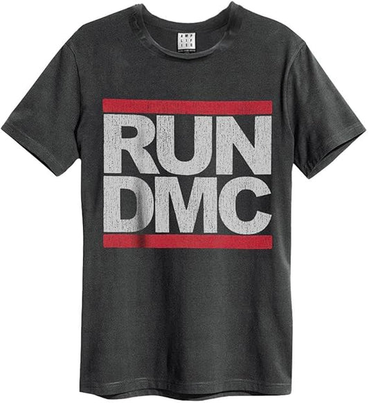 RUN DMC - Run Dmc Logo Amplified Vintage Charcoal Medium T Shirt