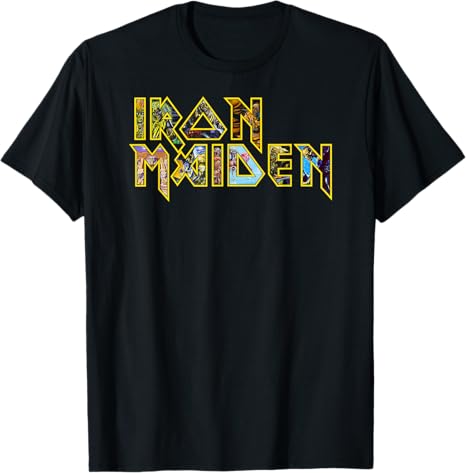 IRON MAIDEN - Iron Maiden Eddies Logo Amplified Vintage Charcoal X Large T Shirt
