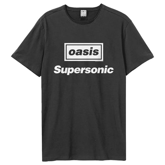 OASIS - Oasis Supersonic Title Amplified Vintage Charcoal Large T Shirt