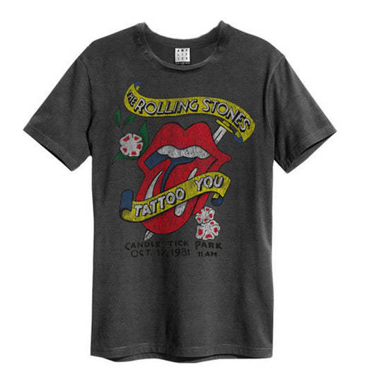 ROLLING STONES - Rolling Stones - Tattoo You Amplified Vintage Charcoal Large T Shirt