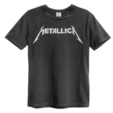 METALLICA - Metallica Logo Amplified Vintage Charcoal X Large T Shirt