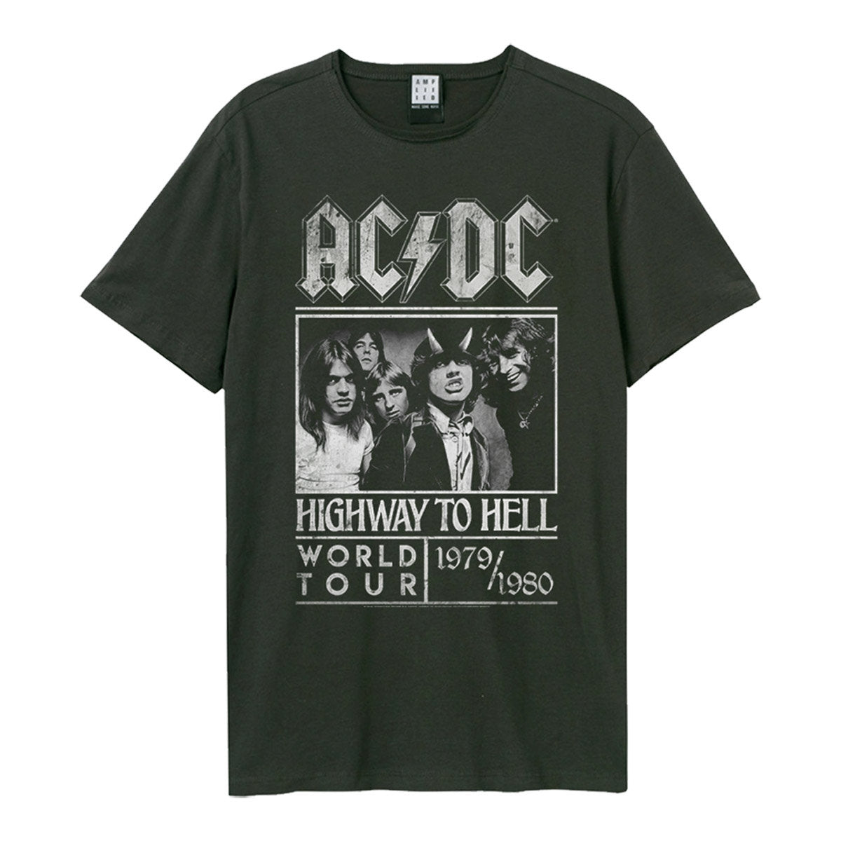 AC/DC - AC/DC Highway To Hell Poster Amplified Vintage Charcoal Large T Shirt