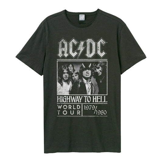 AC/DC - AC/DC Highway To Hell Poster Amplified Vintage Charcoal Large T Shirt