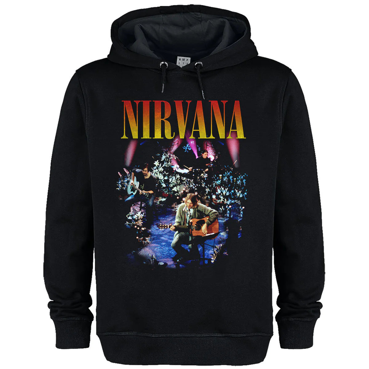 NIRVANA - Nirvana Live In New York Amplified Black Large Hoodie Sweatshirt
