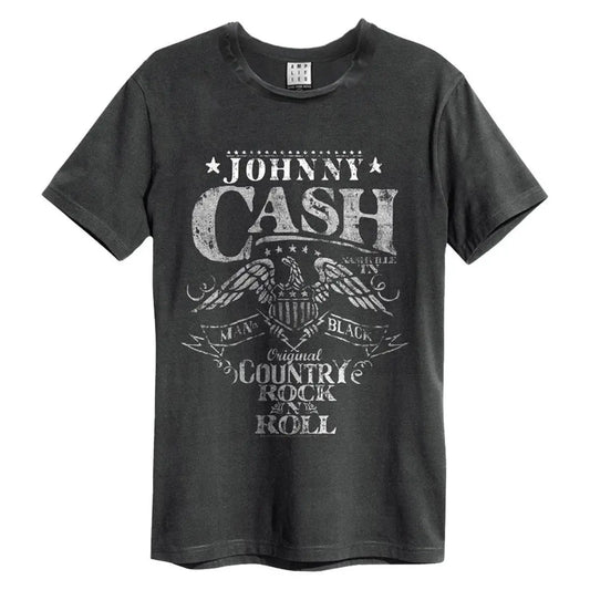 JOHNNY CASH - Johnny Cash Eagle Amplified Vintage Charcoal Large T Shirt