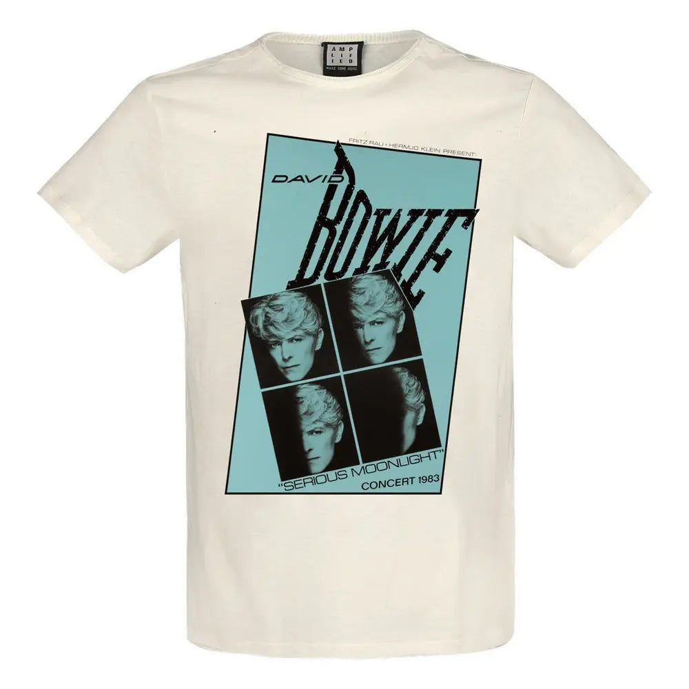 DAVID BOWIE - David Bowie - Serious Moonlight Quad Amplified X Large Vintage White T Shirt