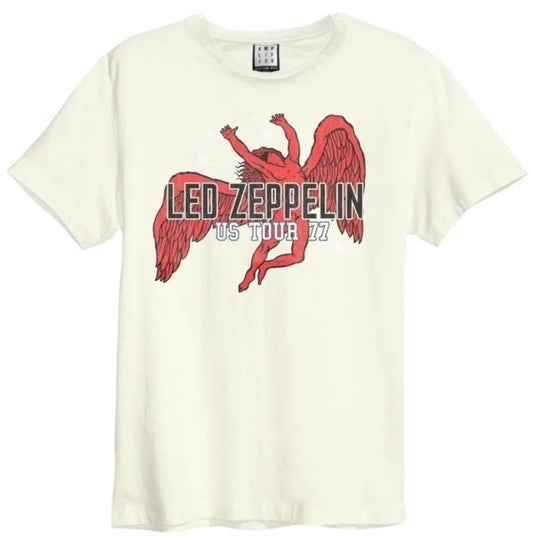 LED ZEPPELIN - Led Zeppelin US Tour 77 (Icarus) Amplified Vintage White X Large T Shirt