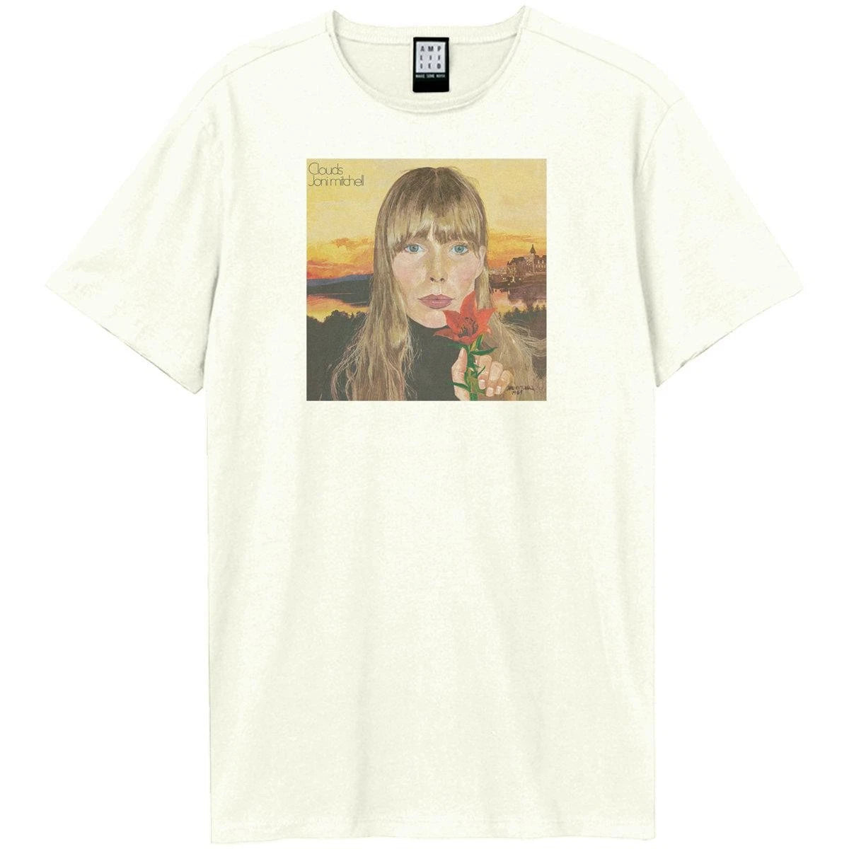 JONI MITCHELL - Joni Mitchell Clouds Amplified Vintage White X Large T Shirt