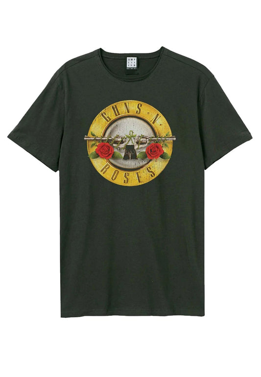 GUNS N ROSES - Guns N Roses Drum Crew T Amplified Vintage Charcoal Large T Shirt