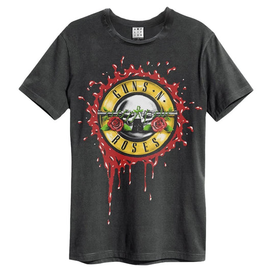 GUNS N ROSES - Guns N Roses - Bloody Bullet Amplified X Large Vintage Charcoal T Shirt
