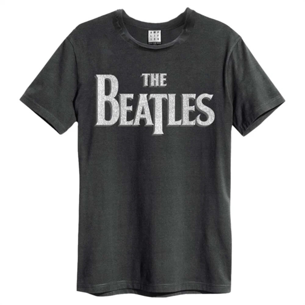 THE BEATLES -The Beatles Logo Amplified X Large Vintage Charcoal T Shirt