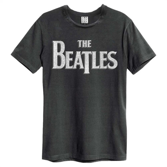 THE BEATLES -The Beatles Logo Amplified X Large Vintage Charcoal T Shirt
