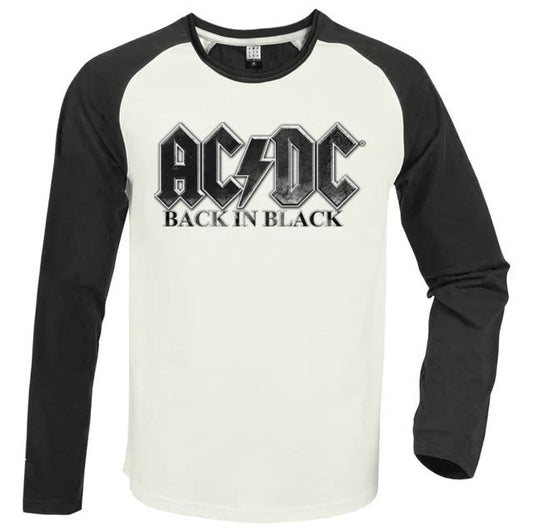 AC/DC - AC/DC Back In Black Vintage White / Charcoal Large Baseball Jersey