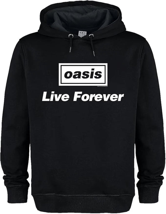OASIS - Oasis Live Forever Title Amplified Black Medium Hoodie