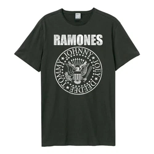 RAMONES - Ramones - Classic Seal Tee Amplified Vintage Charcoal X Large T Shirt