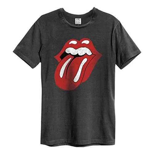 ROLLING STONES - Rolling Stones Vintage Tongue Amplified Vintage Charcoal Medium T Shirt