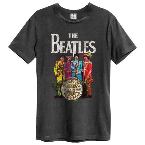 THE BEATLES -The Beatles - Lonely Hearts Amplified Vintage Charcoal X Large T Shirt