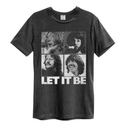 THE BEATLES - The Beatles Let It Be Amplified Vintage Charcoal X Large T Shirt