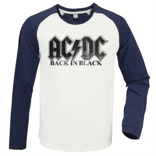 AC/DC - AC/DC Back In Black Vintage White / Navy Large Baseball Jersey