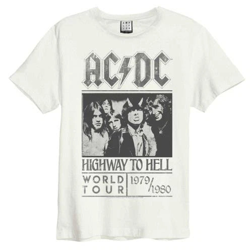 AC/DC - AC/DC - Highway To Hell Tour Amplified Vintage White X Large T Shirt