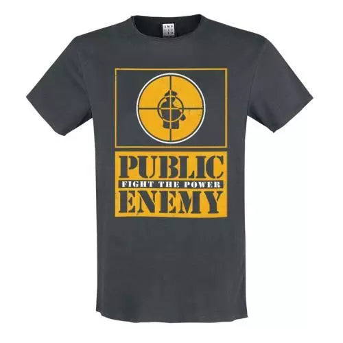 PUBLIC ENEMY - Public Enemy - Yellow Fight The Power Amplified Vintage Charcoal Large T Shirt