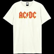 AC/DC - AC/DC Logo Amplified Vintage White Large T Shirt