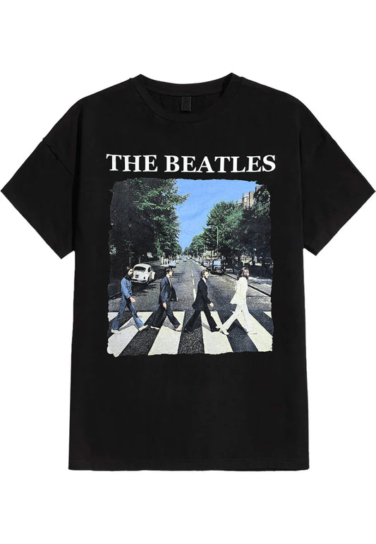 THE BEATLES -The Beatles Abbey Road Amplified Medium Vintage Charcoal T Shirt